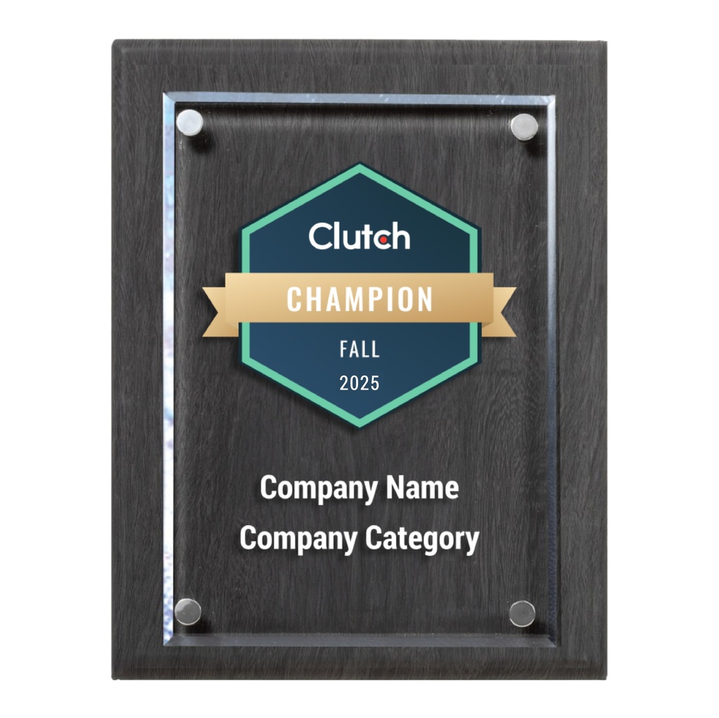 Clutch Champion Plaque w/Stand Offs Clutch Awards